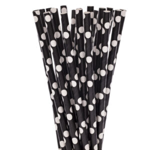 Negru cu buline Albe